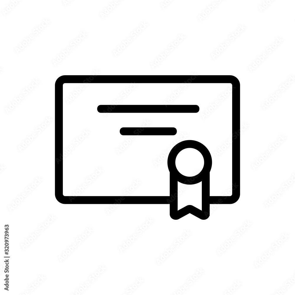 diploma literacy icon vector. Thin line sign. Isolated contour symbol illustration