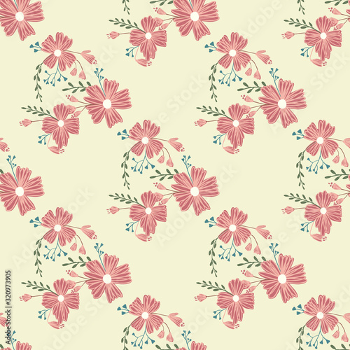 Wallpaper Mural Fashionable cute pattern in nativel flowers. Floral seamless background for textiles, fabrics, covers, wallpapers, print, gift wrapping Torontodigital.ca