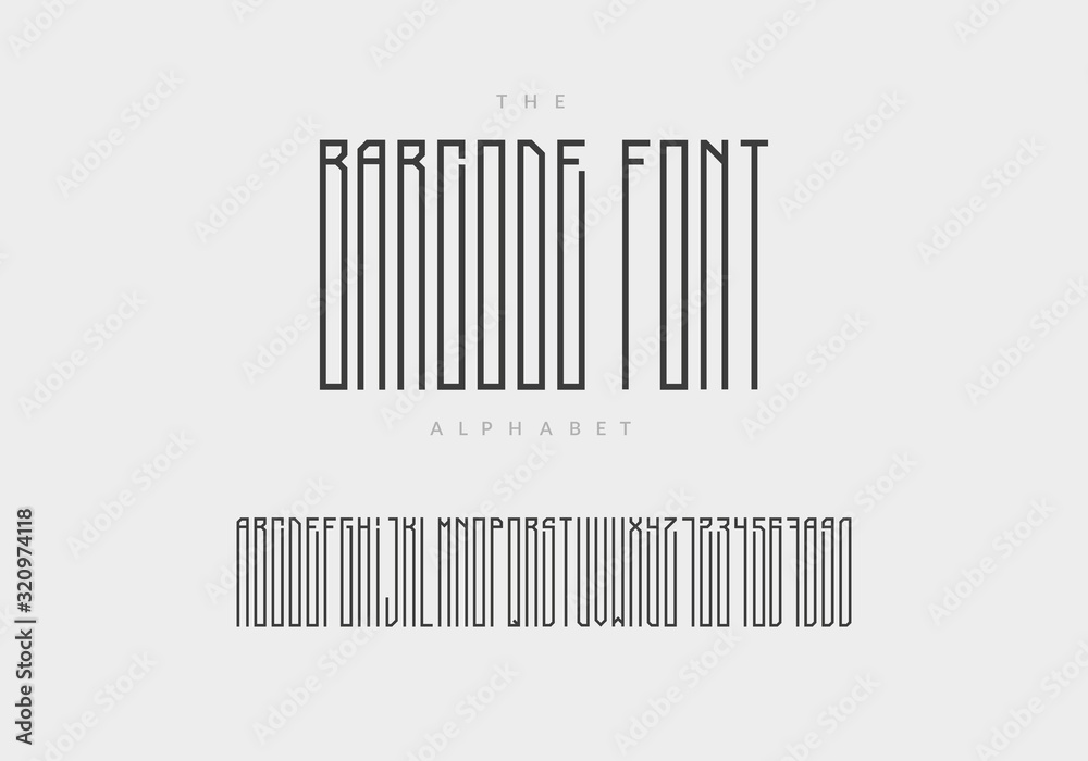 Barcode font aplhabet and numbers. 