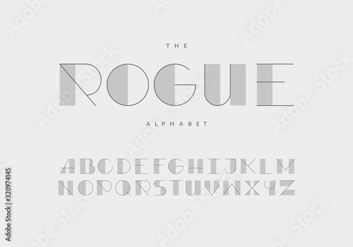 Minimal geometric alphabet. Simple lines and shapes composition. Eps10 vector.