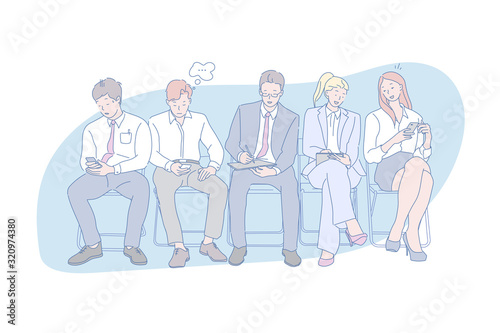 Online, gadget addiction, social media, youth, concept.