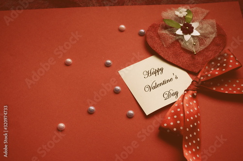 Happy Valentine's Day card with sign and peper hearts