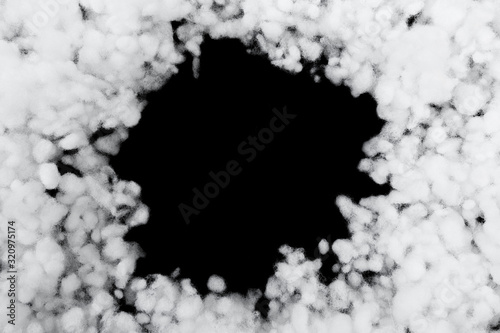 Fototapeta Naklejka Na Ścianę i Meble -  hollowfiber, polyester fiber on black  blue background - Image