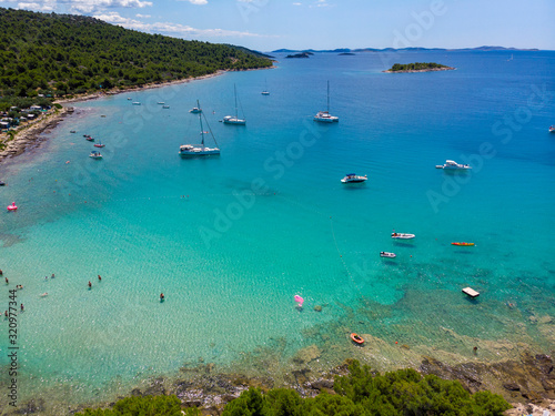 Aerial scene of Murter island in Croatia