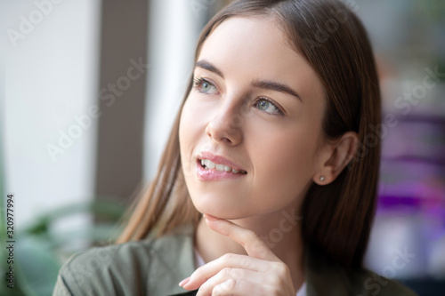 Thoughtful woman thinking about her new idea