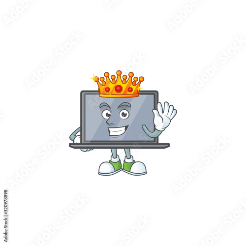 A dazzling of monitor stylized of King on cartoon mascot design