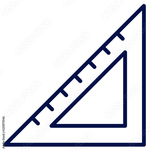 Geodreieck, Lineal, Winkelmesser Vector Icon Illustration