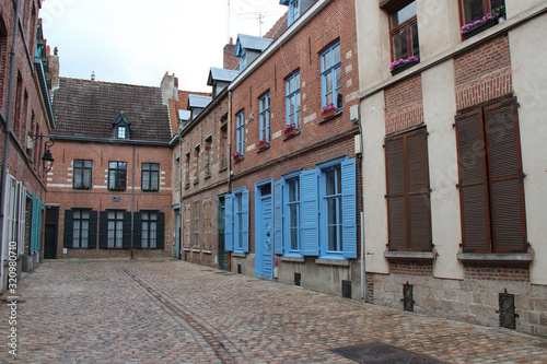 brick houses at brigittines square in lille (france) 