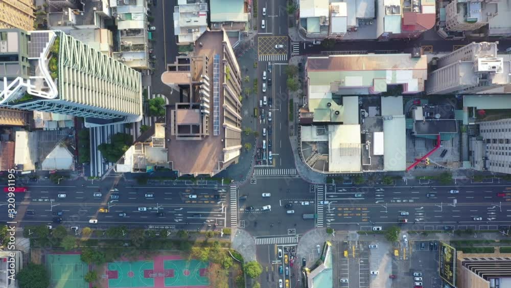 4k Aerial Footage Top view of kaohsiung city,Taiwan