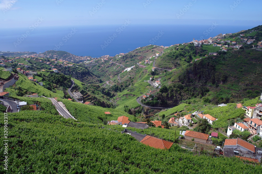 View of the valley on the island of Madeira