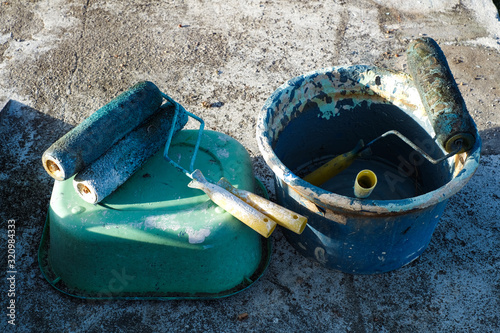 scuba diving equipment on the beach