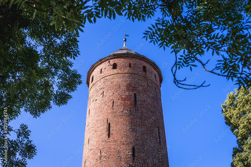 Medieval castle in Swidwin, small city located in West Pomerania region of Poland