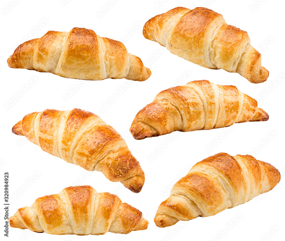 croissant, isolated on white background, clipping path, full depth of field