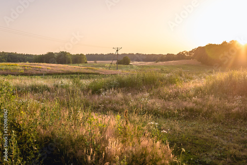 Rural landscape near Polczyn Zdroj town located in West Pomerania region of Poland