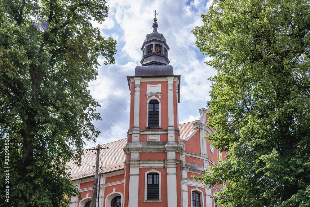 Roman Catholic Church of Mother of God, Queen of Families in Lubasz, small town located in West Pomerania region of Poland