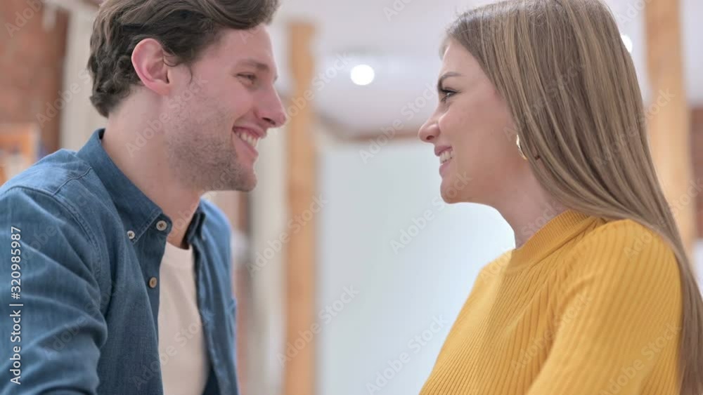 Portrait of Beautiful Office Colleagues Smiling at Each Other Portrait of Beautiful Office Colleagues Smiling at Each Other