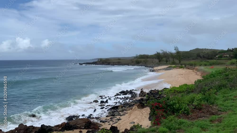 Panning shot of beautiful bay on Molokai, Hawaii. Panning shot of beautiful bay on Molokai, Hawaii.
