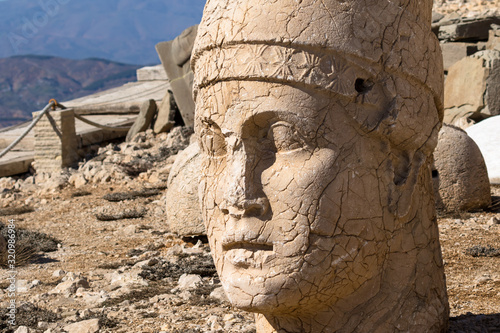 Malatya  Ad  yaman   Turkey Mount Nemrut who reigned slopes Commagene King I. tomb of Antiochus gods and ancestors built to show his gratitude to is one of the most magnificent ruins of Hellenistic mon