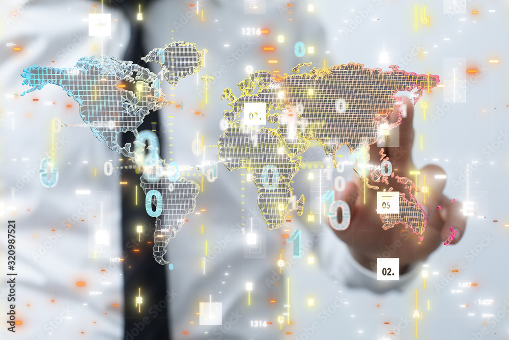 Obraz premium Digital Network and data concept world