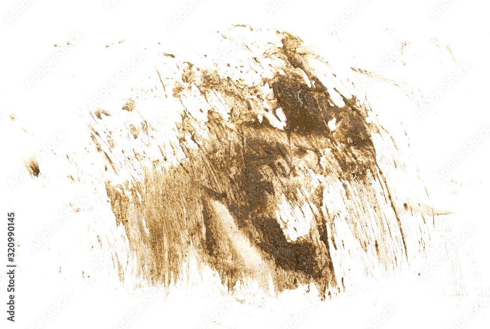 Fototapeta premium Mud splatter isolated on white background, with clipping path
