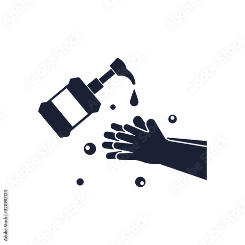 Washing hand with soap icon vector