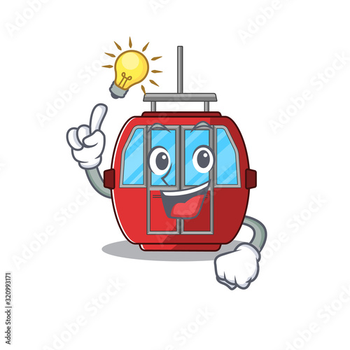 a clever ropeway cartoon character style have an idea gesture