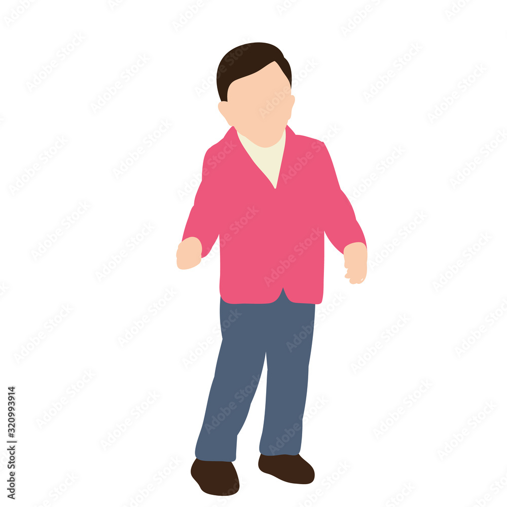 Fototapeta premium vector, isolated, silhouette in a flat style, boy