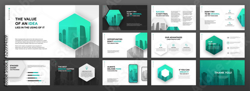 Modern powerpoint presentation templates set. Use for modern keynote presentation background, brochure design, website slider, landing page, annual report, company profile.