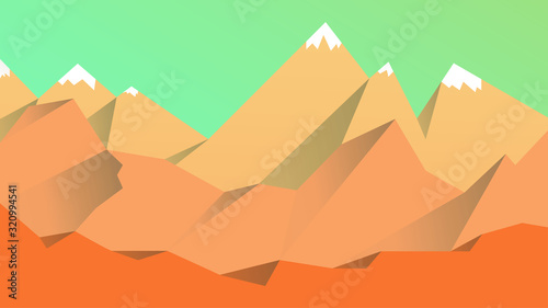 Desert Backdrop With High Peaks