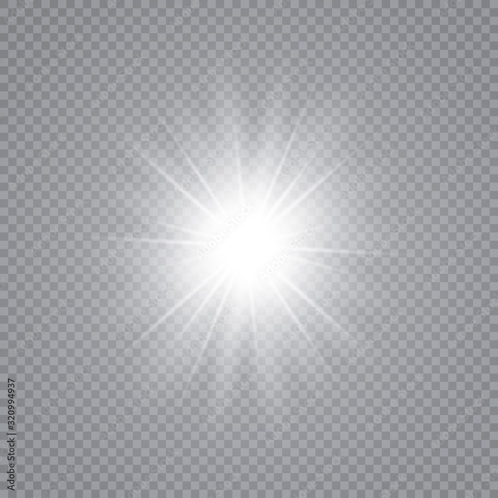 Glow light effect. White glowing light burst explosion with transparent. Sun. Vector illustration. Glow light effect. White glowing light burst explosion with transparent. Sun. Vector illustration.