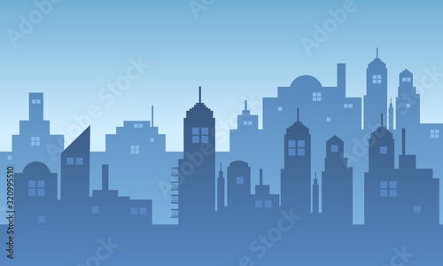 Background of the morning sky with a buildings