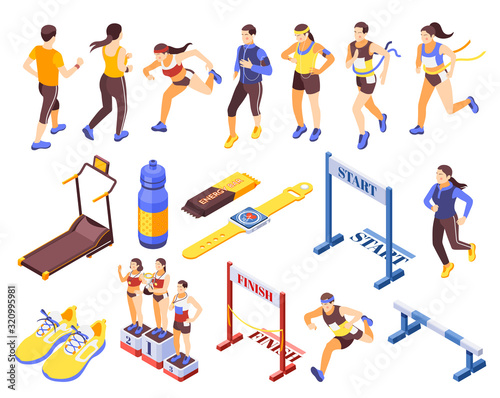 Jogging Running Fitness Icons 