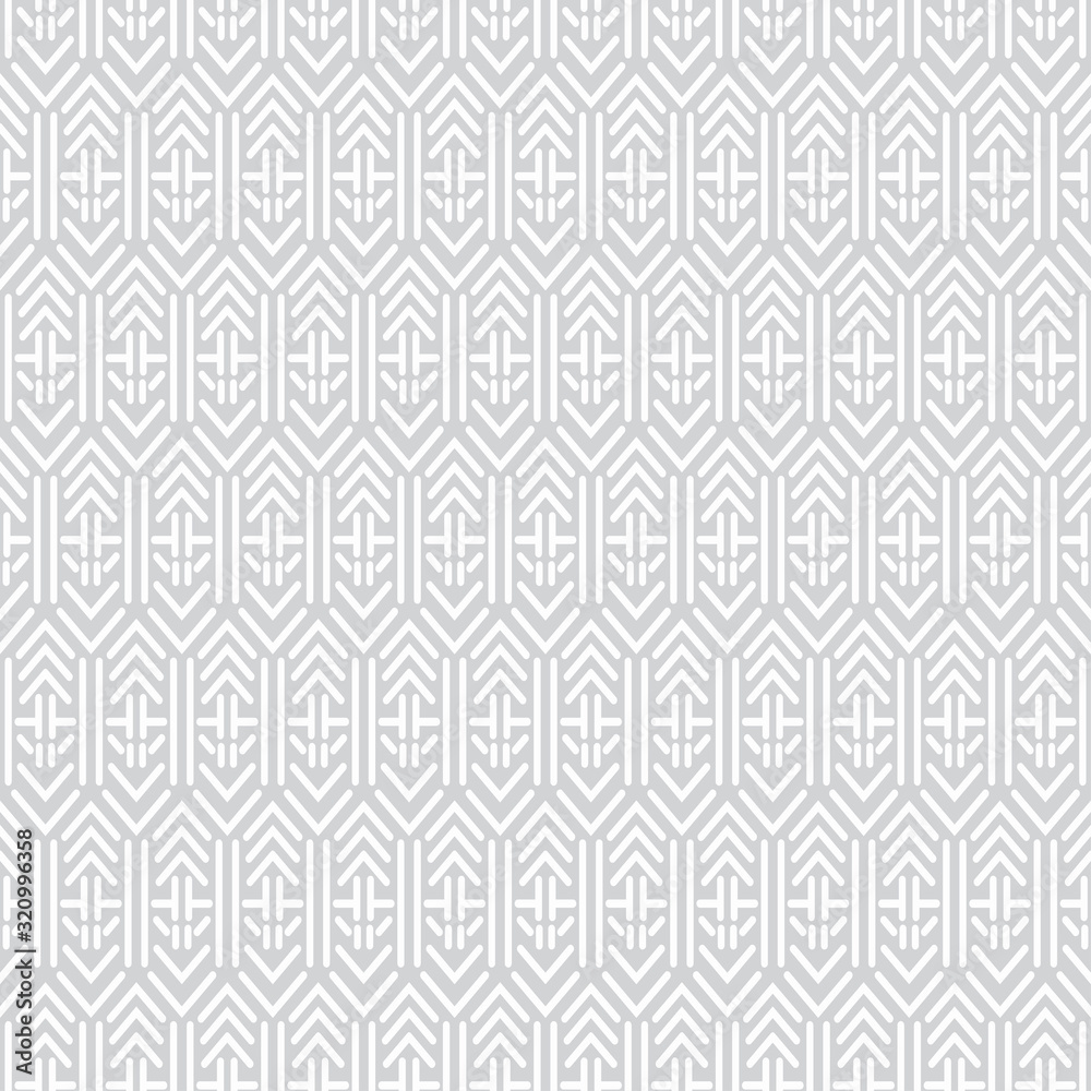 Seamless pattern. Gray and white image. Geometric pattern in a modern style. Suitable for book cover, poster, logo, invitation. Vector.