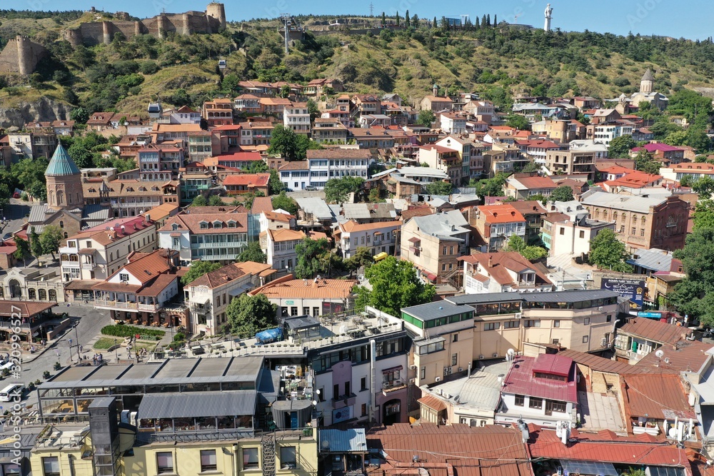 Tbilisi aerial view, old town