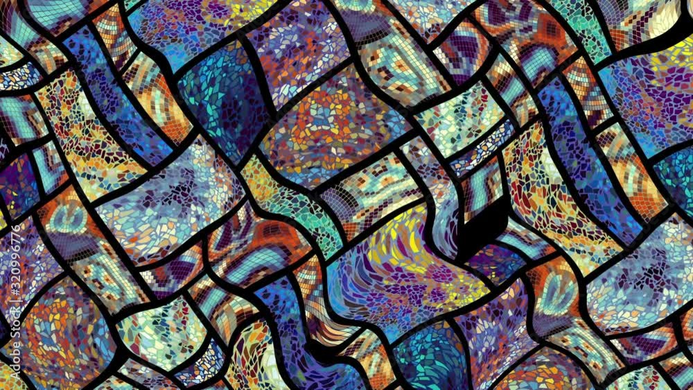 Wavy moving stirring background. Mosaic pattern. Seamless looping footage. Wavy moving stirring background. Mosaic pattern. Seamless looping footage.