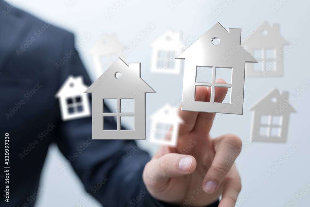 house in among houses for real estate concept. house in among houses for real estate concept.