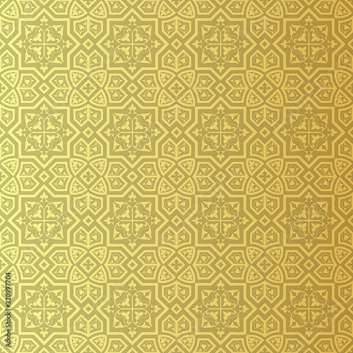 Islamic ornament vector, traditional Arabic art, Islamic geometric circular ornamental - Abstract vector background