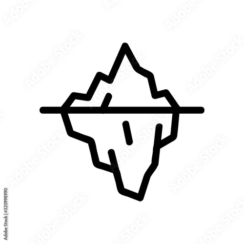 iceberg icon vector. Thin line sign. Isolated contour symbol illustration