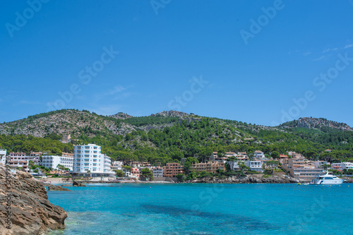 landscape, coast, perfect blue sea water Mallorca Spain
