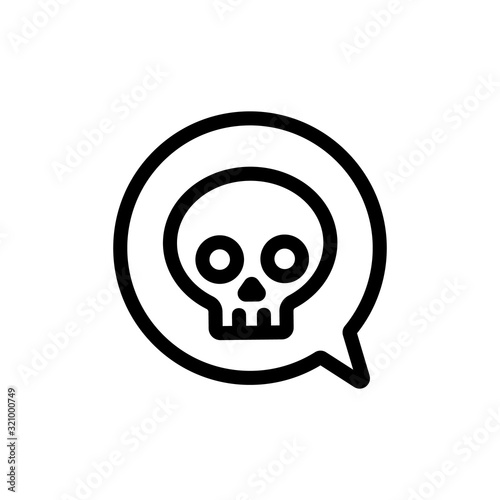 message death icon vector. Thin line sign. Isolated contour symbol illustration