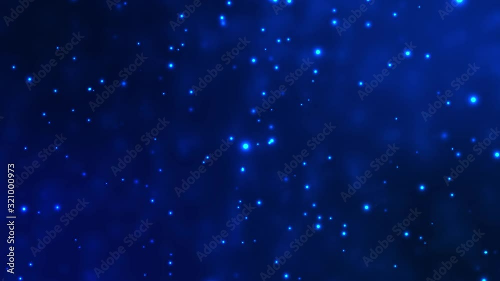 Glowing Particles Animation on Blue Background Glowing Particles Animation on Blue Background