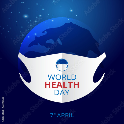 Wold health day pollution concept with mask vector