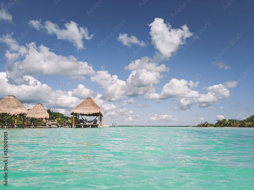 turquoise water in bacalar, mexico