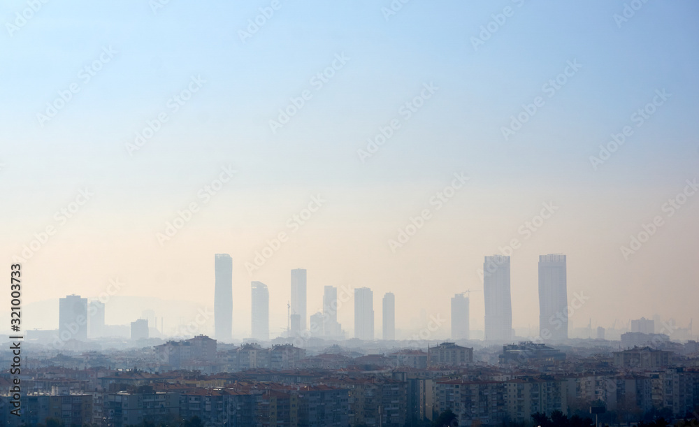Air pollution over the city