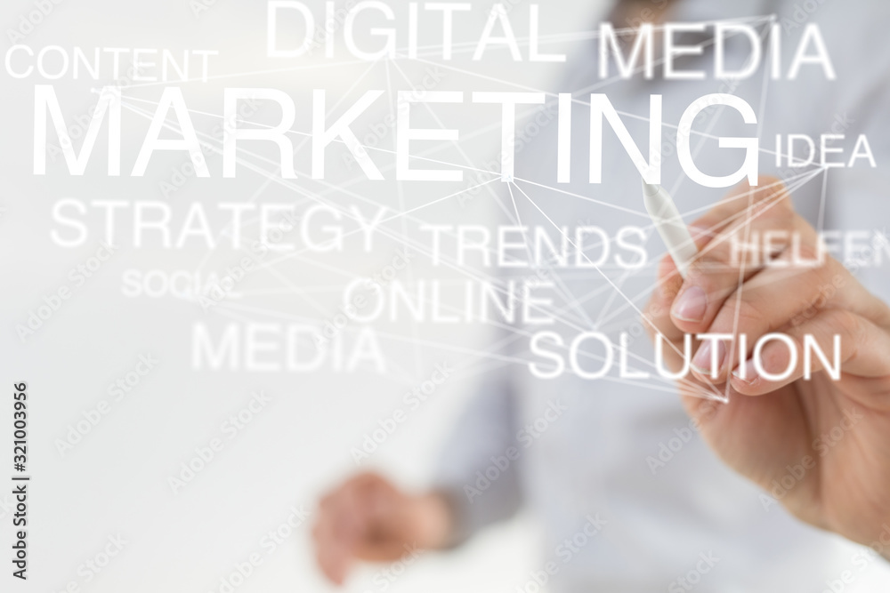marketing digital concept in hand marketing digital concept in hand
