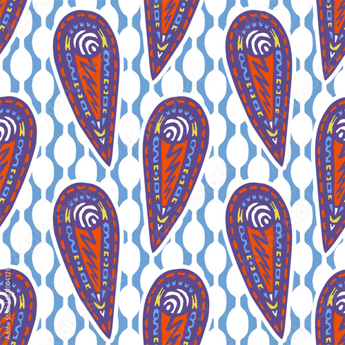 Abstract handmade Ethno doodle background. For fabrics, wallpaper and other things. Vector illustration.