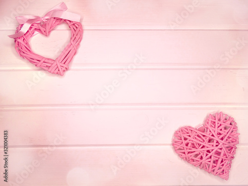 valentine's day love holiday concept heart on wooden background