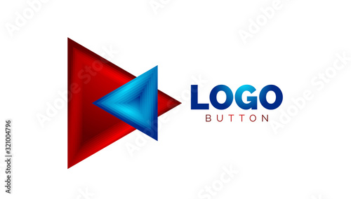 Triangle icon geometric logo template. Minimal geometrical design, 3d geometric bold symbol in relief style with color blend steps effect. Vector Illustration For Button, Banner, Background Free Download Triangle icon geometric logo template. Minimal geometrical design, 3d geometric bold symbol in relief style with color blend steps effect. Vector Illustration For Button, Banner, Background - GFXLoad