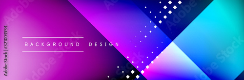 Abstract background - squares and lines composition created with lights and shadows. Technology or business digital template