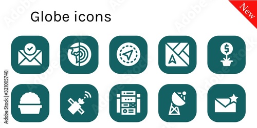 Modern Simple Set of globe Vector filled Icons